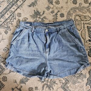 American Eagle Outfitters Blue Jean Shorts High-Waisted Relaxed Fit